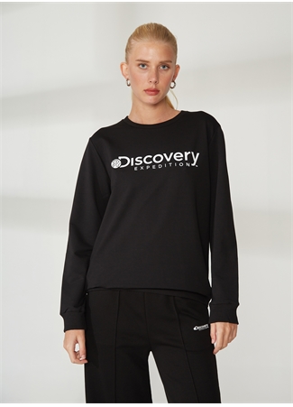 Discovery Expedition Bisiklet Yaka Siyah Kadın Sweatshırt W-ENERGY_3