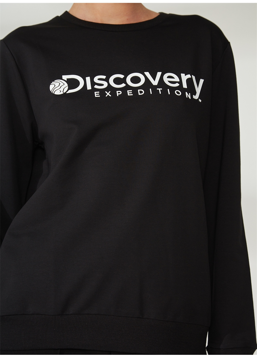 Discovery Expedition Bisiklet Yaka Siyah Kadın Sweatshırt W-ENERGY_4