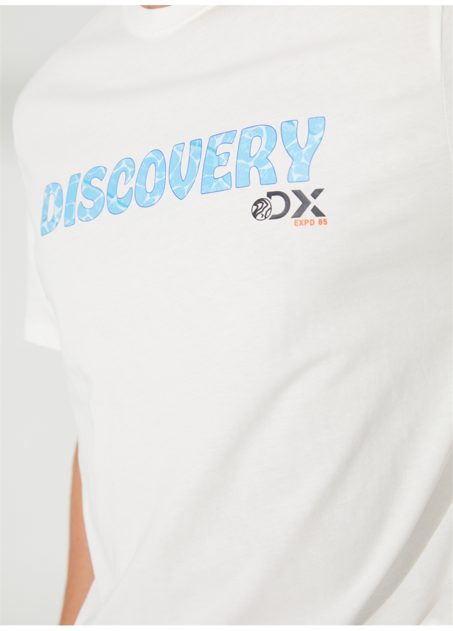 Discovery Expedition Bisiklet Yaka Baskılı Kırık Beyaz Erkek T-Shirt HOLDEN_3