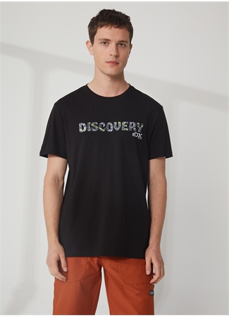 Discovery Expedition Bisiklet Yaka Baskılı Siyah Erkek T-Shirt HOLDEN_3