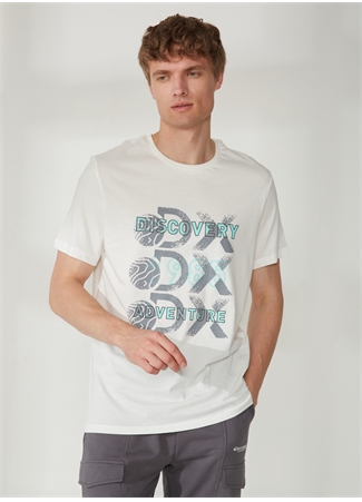 Discovery Expedition Bisiklet Yaka Baskılı Kırık Beyaz Erkek T-Shirt ROTAN_1