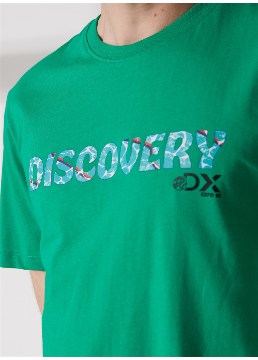 Discovery Expedition Bisiklet Yaka Baskılı Yeşil Erkek T-Shirt HOLDEN_4