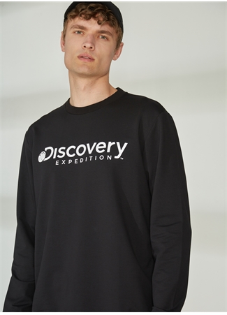 Discovery Expedition Bisiklet Yaka Siyah Erkek Sweatshırt ENERGY_1