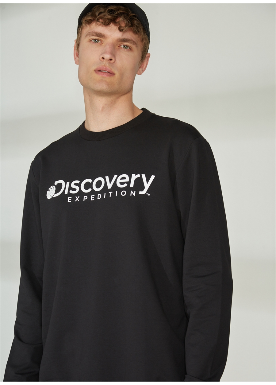 Discovery Expedition Bisiklet Yaka Siyah Erkek Sweatshırt ENERGY_1