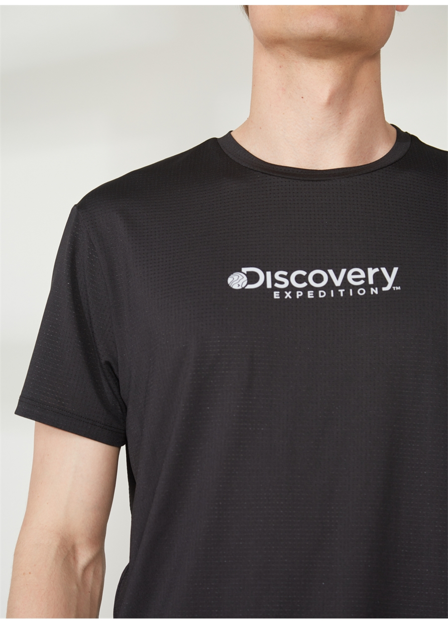 Discovery Expedition Bisiklet Yaka Düz Siyah Erkek T-Shirt NEW_3