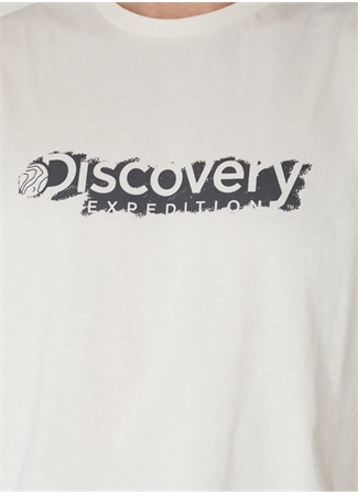 Discovery Expedition Bisiklet Yaka Düz Kırık Beyaz Erkek T-Shirt YOHO_3