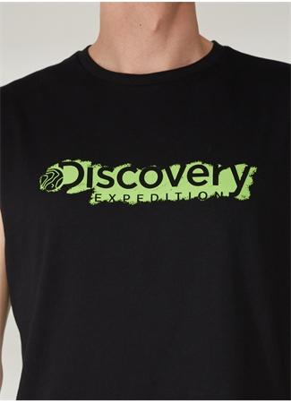 Discovery Expedition Bisiklet Yaka Düz Siyah Erkek T-Shirt YOHO_3