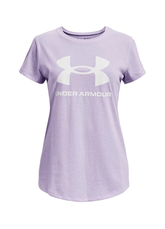 Under Armour Düz Mor Kız Çocuk T-Shirt 1361182-515 UA SPORTSTYLE LOGO SS