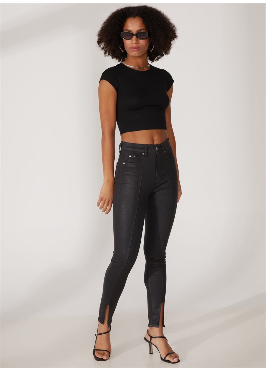 Calvin Klein Jeans Yüksek Bel Normal Siyah Kadın Pantolon J20J2202501BY