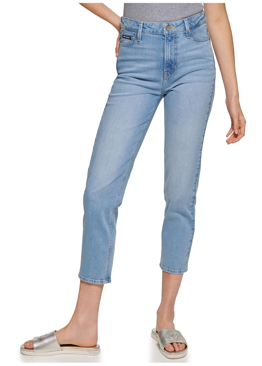 Dkny Jeans Yüksek Bel Straight Paça Regular Straight İndigo Kadın Denim Pantolon E2RK0780_1