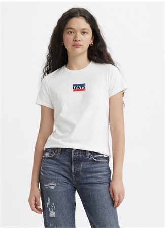 Levis Bisiklet Yaka Baskılı Çok Renkli Kadın T-Shirt A2086-0196 LSE THE PERFECT TEE MINI_0