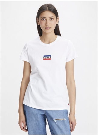 Levis Bisiklet Yaka Baskılı Çok Renkli Kadın T-Shirt A2086-0196 LSE THE PERFECT TEE MINI_1