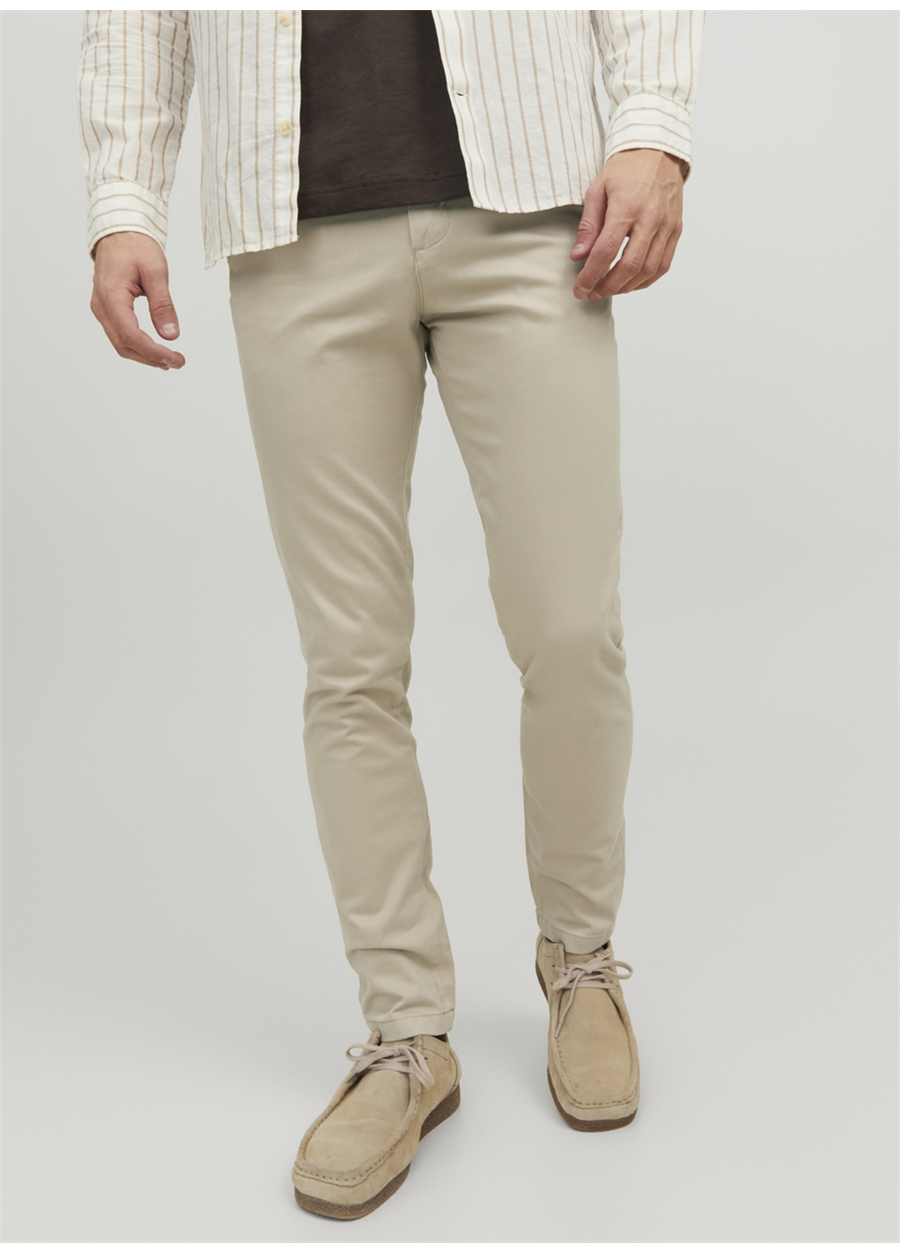 Jack & Jones Normal Bel Slim Fit Bej Erkek Chino Pantolon 12150148_JPSTMARCO JJBOWIE NOOS_2