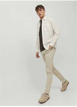 Jack & Jones Normal Bel Slim Fit Bej Erkek Chino Pantolon 12150148_JPSTMARCO JJBOWIE NOOS_0