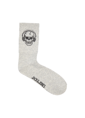 Jack & Jones Beyaz Erkek Çorap 12224920_JACSKULL SOCKS 5 PACK_3