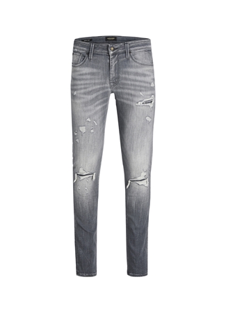 Jack & Jones 12229187_JJILIAM JJSEAL GE 284 Gri Erkek Düşük Bel Skinny Fit Denim Pantolon_1