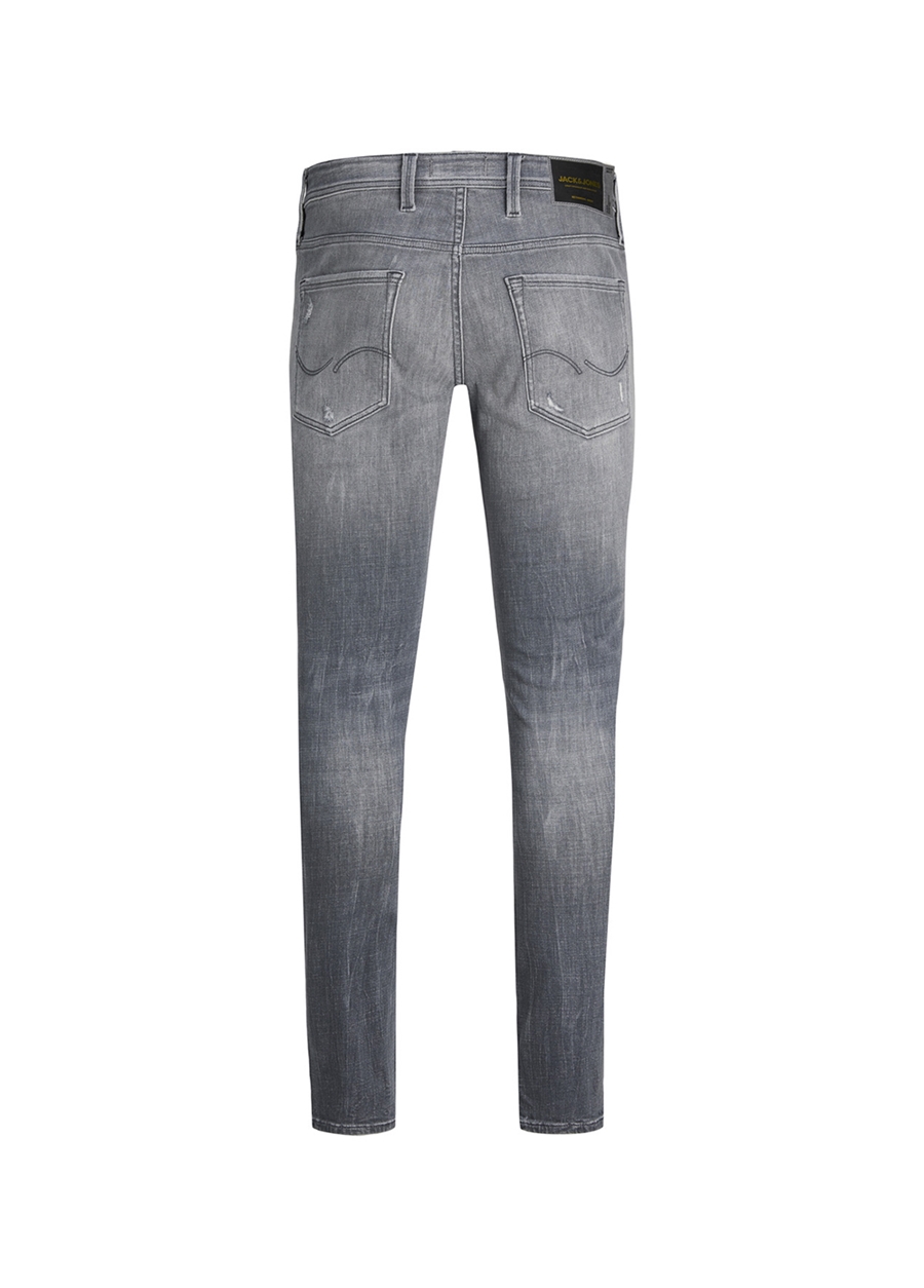 Jack & Jones 12229187_JJILIAM JJSEAL GE 284 Gri Erkek Düşük Bel Skinny Fit Denim Pantolon_3