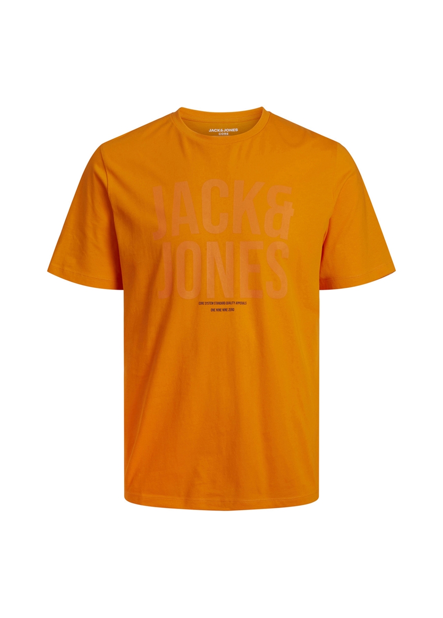 Jack & Jones Bisiklet Yaka Baskılı Turuncu Erkek T-Shirt 12245730_JCOTONAL TEE SS CREW NECK