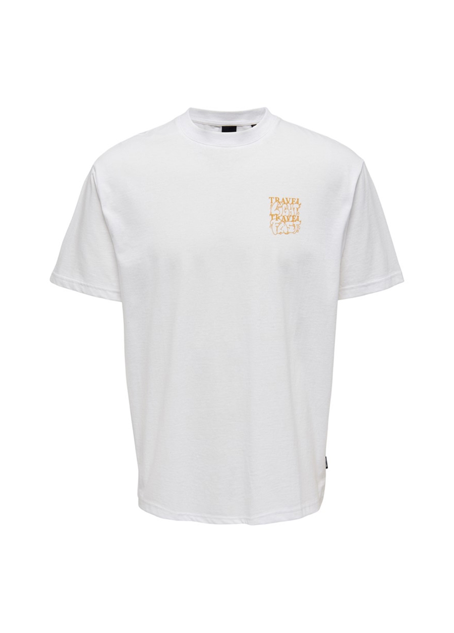 Only & Sons O Yaka Düz Beyaz Erkek T-Shirt 22025299_ONSLAYNE LIFE RLX SS TEE