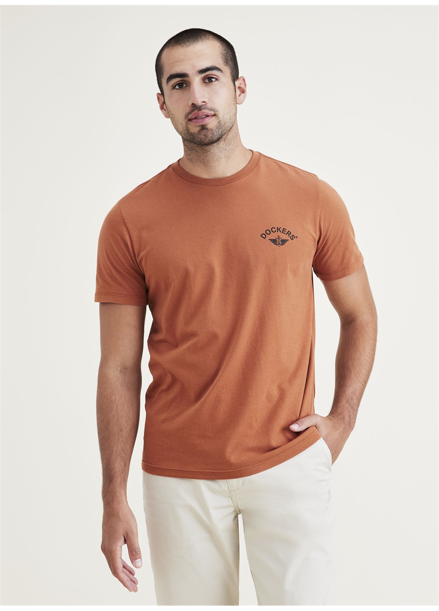 Dockers Bisiklet Yaka Kahve Erkek T-Shirt A1103-0169