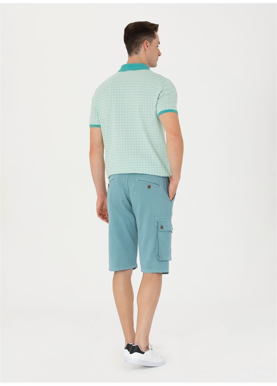 U.S. Polo Assn. Normal Bel Comfort Fit Koyu Mint Erkek Bermuda Şort ASKAR_1