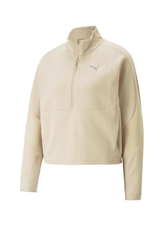 Puma Bisiklet Yaka Krem Kadın Sweatshırt 67308388 EVOSTRIPE Half-Zip Crew_5