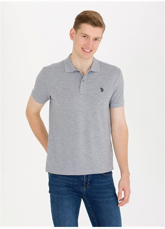 U.S. Polo Assn. Gri Melanj Erkek Polo T-Shirt GTP04IY023_0