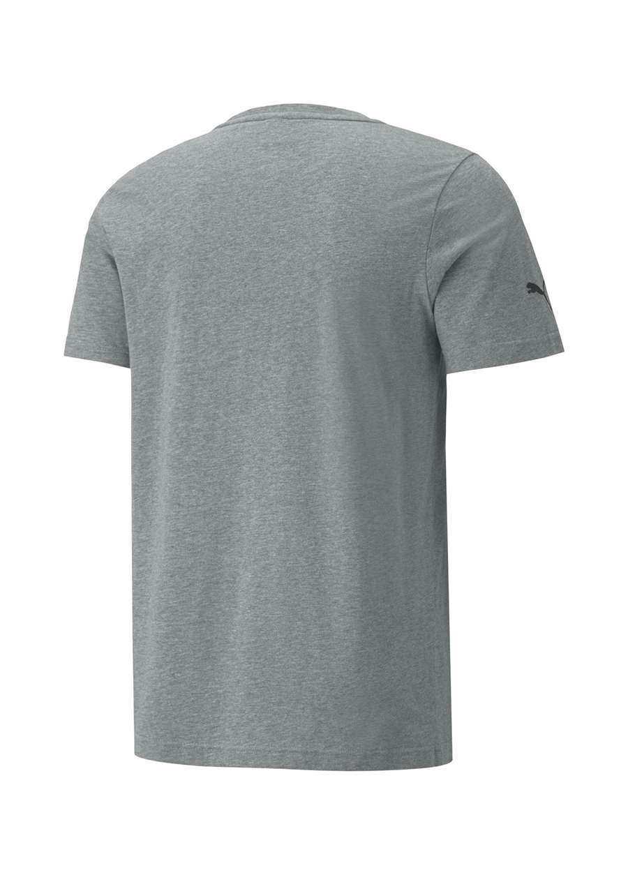 Puma Bisiklet Yaka Düz Gri Erkek T-Shirt 53375203 Ferrari Race Tonal Shie_6