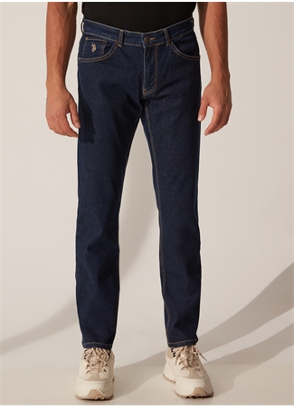 U.S. Polo Assn. Normal Bel Normal Paça Straight Koyu Mavi Erkek Denim Pantolon LETTA-K_4