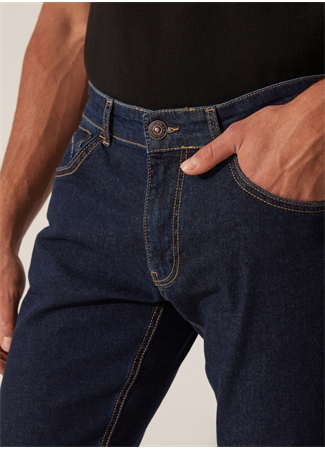 U.S. Polo Assn. Normal Bel Normal Paça Straight Koyu Mavi Erkek Denim Pantolon LETTA-K_6