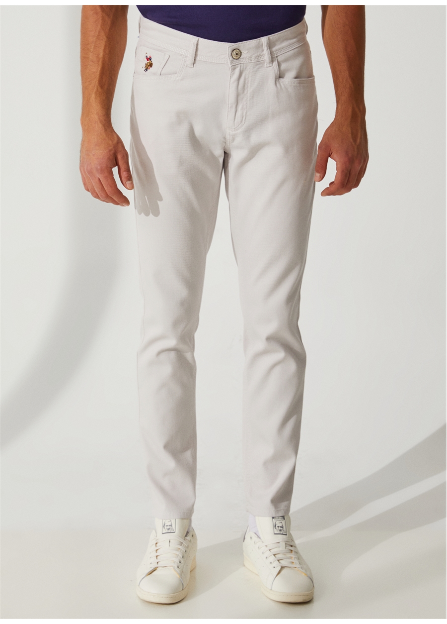 U.S. Polo Assn. Normal Bel Normal Paça Slim Fit Açık Gri Erkek Pantolon MICHAEL23Y_1