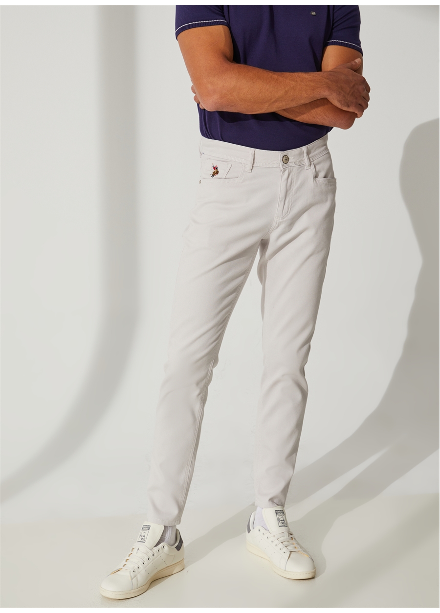 U.S. Polo Assn. Normal Bel Normal Paça Slim Fit Açık Gri Erkek Pantolon MICHAEL23Y_7