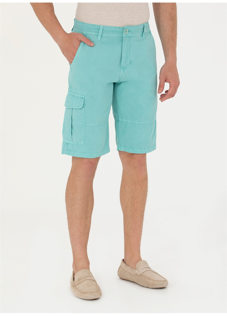 U.S. Polo Assn. Normal Bel Comfort Fit Mint Erkek Bermuda Şort PURVIS_0