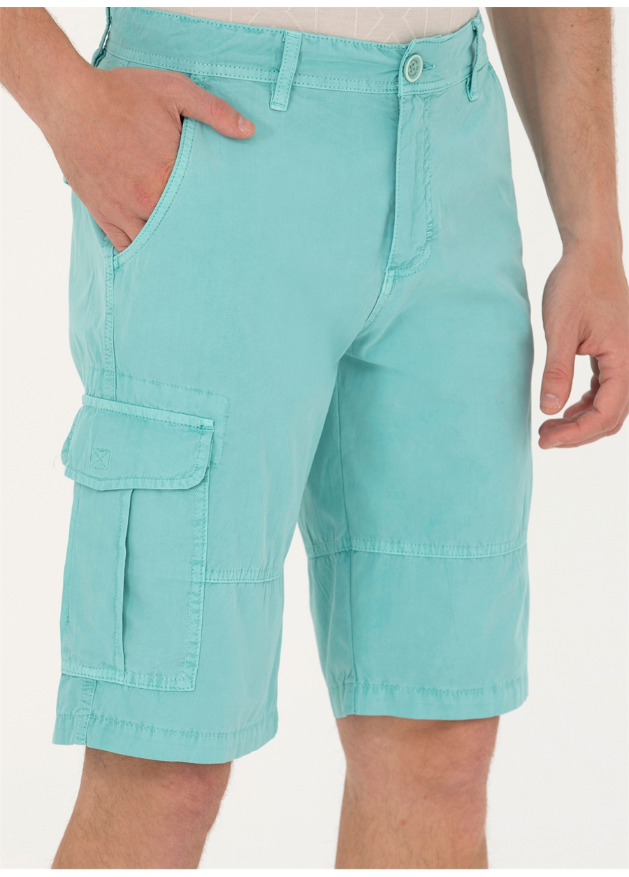 U.S. Polo Assn. Normal Bel Comfort Fit Mint Erkek Bermuda Şort PURVIS_3