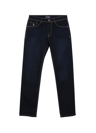 U.S. Polo Assn. Normal Bel Normal Paça Relaxed Mavi Erkek Denim Pantolon TELAS