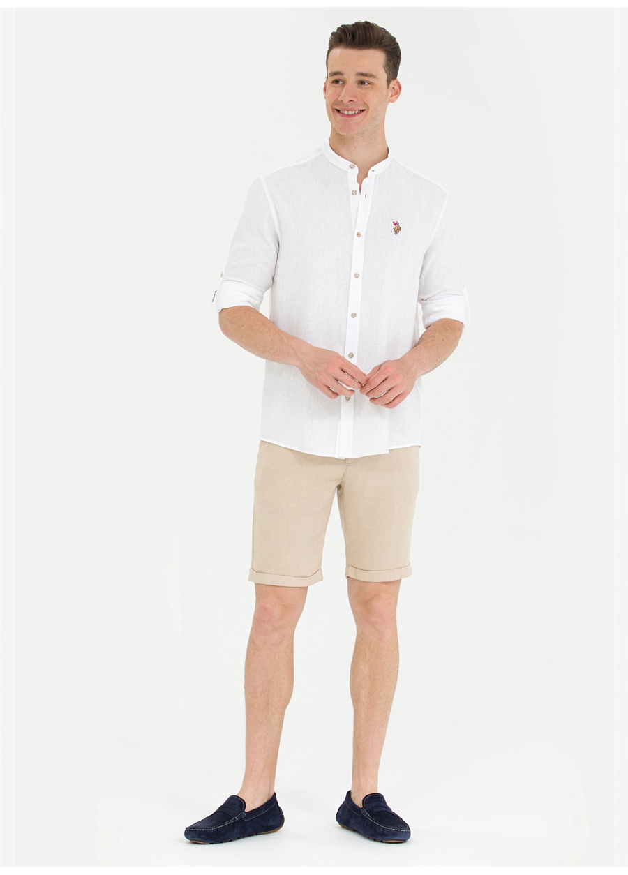 U.S. Polo Assn. Normal Bel Regular Fit Kum Erkek Bermuda Şort VAYNES_0