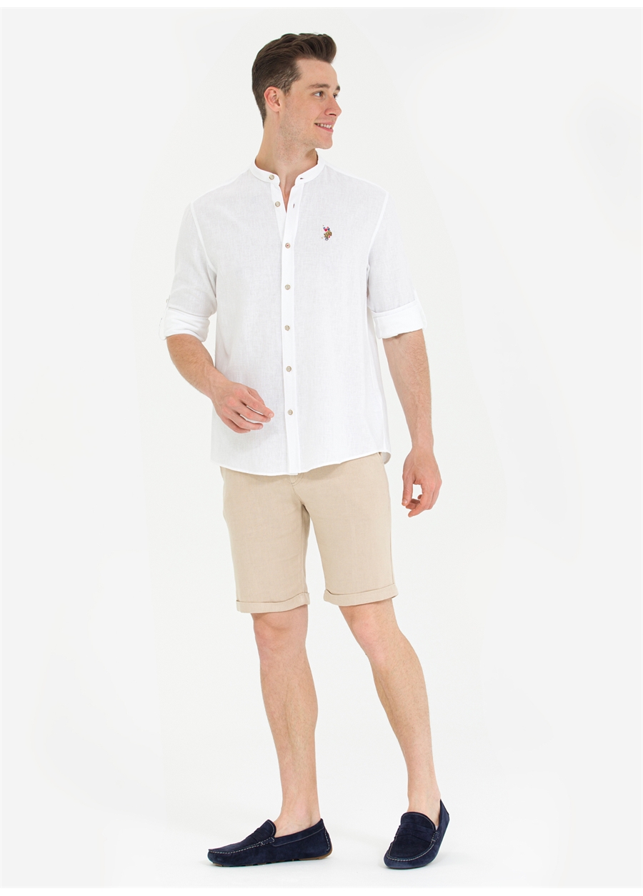 U.S. Polo Assn. Normal Bel Regular Fit Kum Erkek Bermuda Şort VAYNES_2