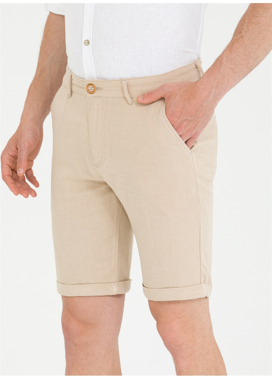 U.S. Polo Assn. Normal Bel Regular Fit Kum Erkek Bermuda Şort VAYNES_4