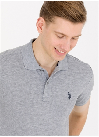 U.S. Polo Assn. Gri Melanj Erkek Polo T-Shirt GTP04IY023_1