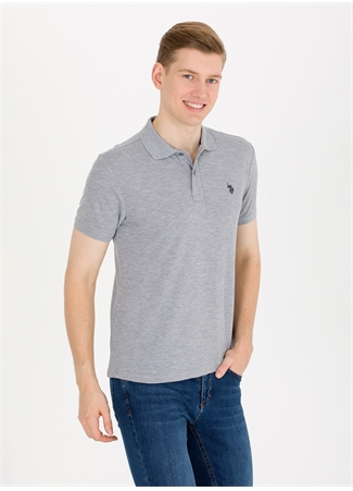 U.S. Polo Assn. Gri Melanj Erkek Polo T-Shirt GTP04IY023_2