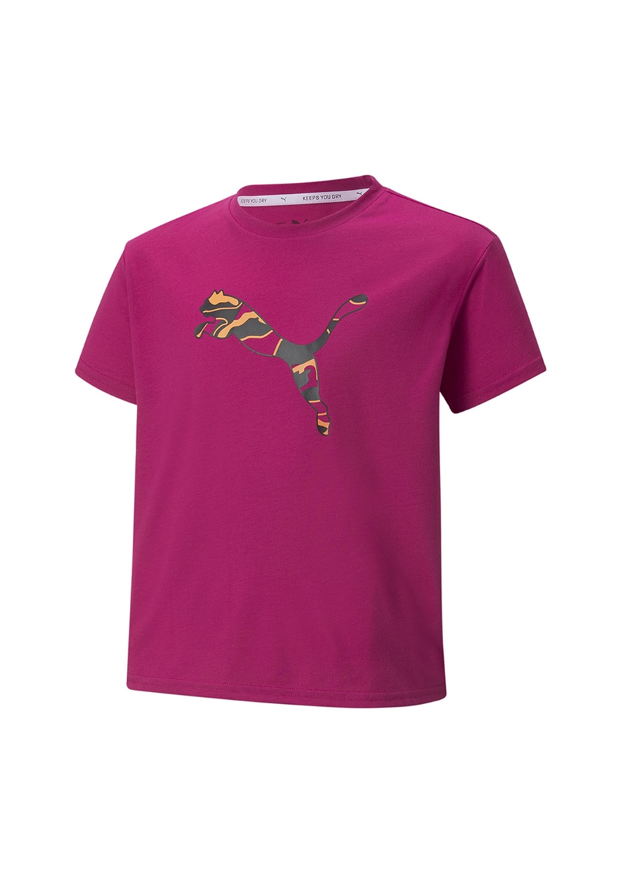Puma Pembe Kız Çocuk Bisiklet Yaka Kısa Kollu T-Shirt 84692114 Modern Sports Tee