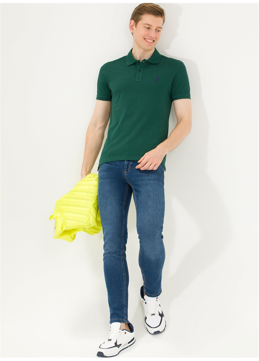 U.S. Polo Assn. Koyu Yeşil Erkek Polo T-Shirt TP04IY023