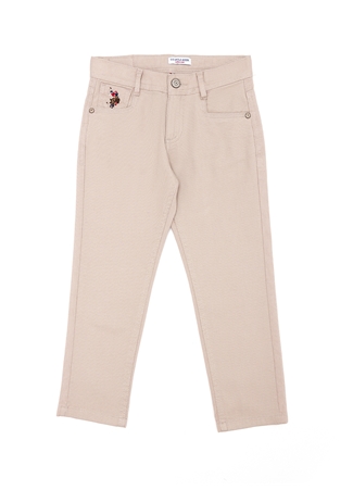 U.S. Polo Assn. Gri Erkek Çocuk Boru Paça Slim Fit Düz Chino Pantolon MICHAELKIDS23Y_1