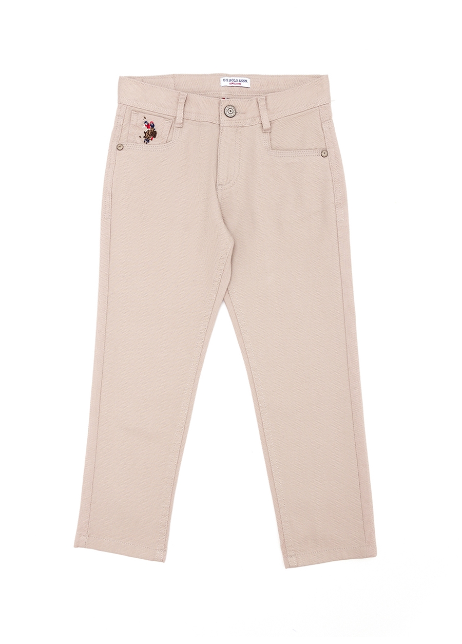 U.S. Polo Assn. Gri Erkek Çocuk Boru Paça Slim Fit Düz Chino Pantolon MICHAELKIDS23Y_1