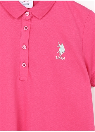 U.S. Polo Assn. Pembe Kız Çocuk Regular Fit Düz Elbise GURLINKIDS23_2