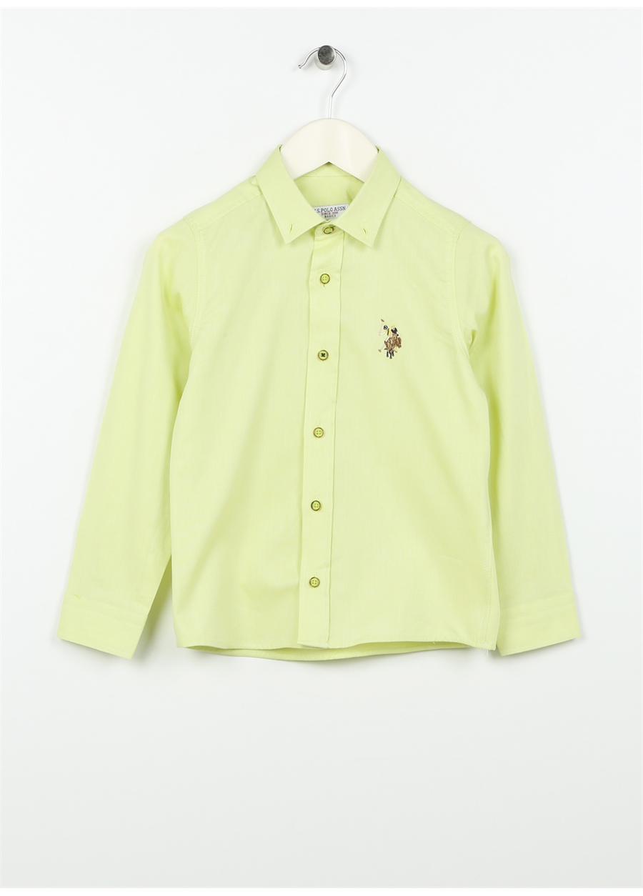 U.S. Polo Assn. Düz Yeşil Erkek Çocuk Gömlek CEDCOLORKIDS023Y
