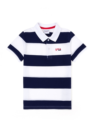 U.S. Polo Assn. Çizgili Lacivert Erkek Çocuk Polo T-Shirt ERSTA_0