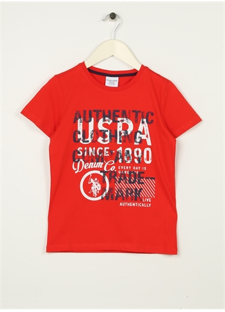 U.S. Polo Assn. Baskılı Kırmızı Erkek Çocuk T-Shirt ANDKIDS_0