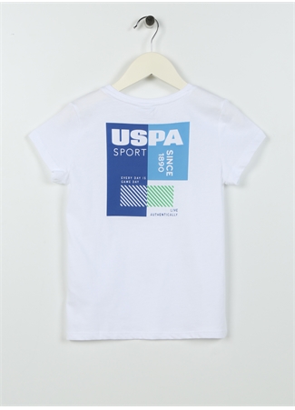 U.S. Polo Assn. Baskılı Beyaz Erkek Çocuk T-Shirt BANCAYKIDS_1