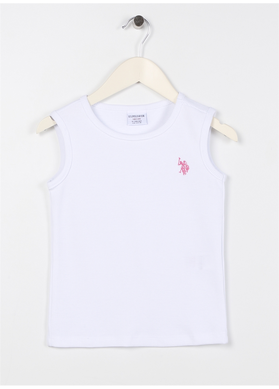 U.S. Polo Assn. Düz Beyaz Kız Çocuk T-Shirt PATLET